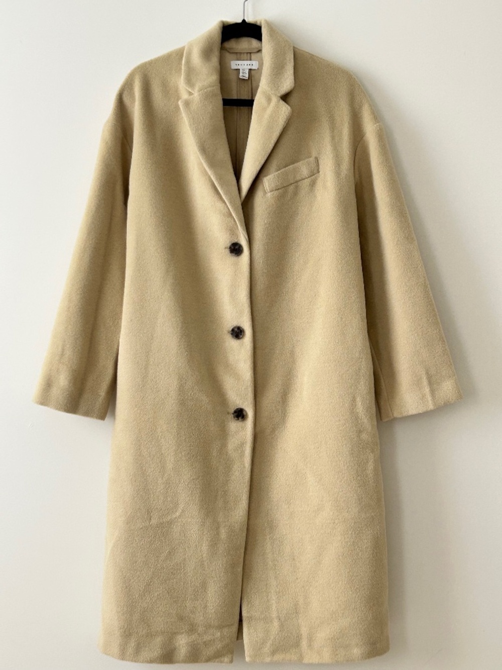 Topshop Chuck On Long Coat in Sage